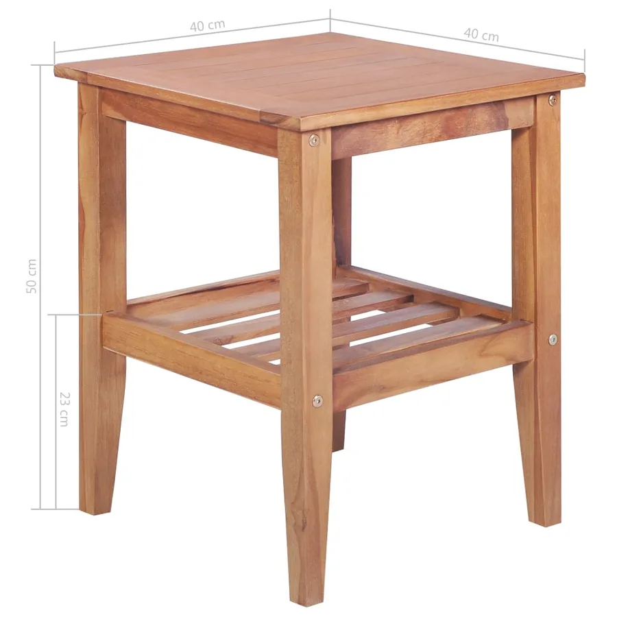 Table basse 40x40x50 cm Carrée Teck solide - 6