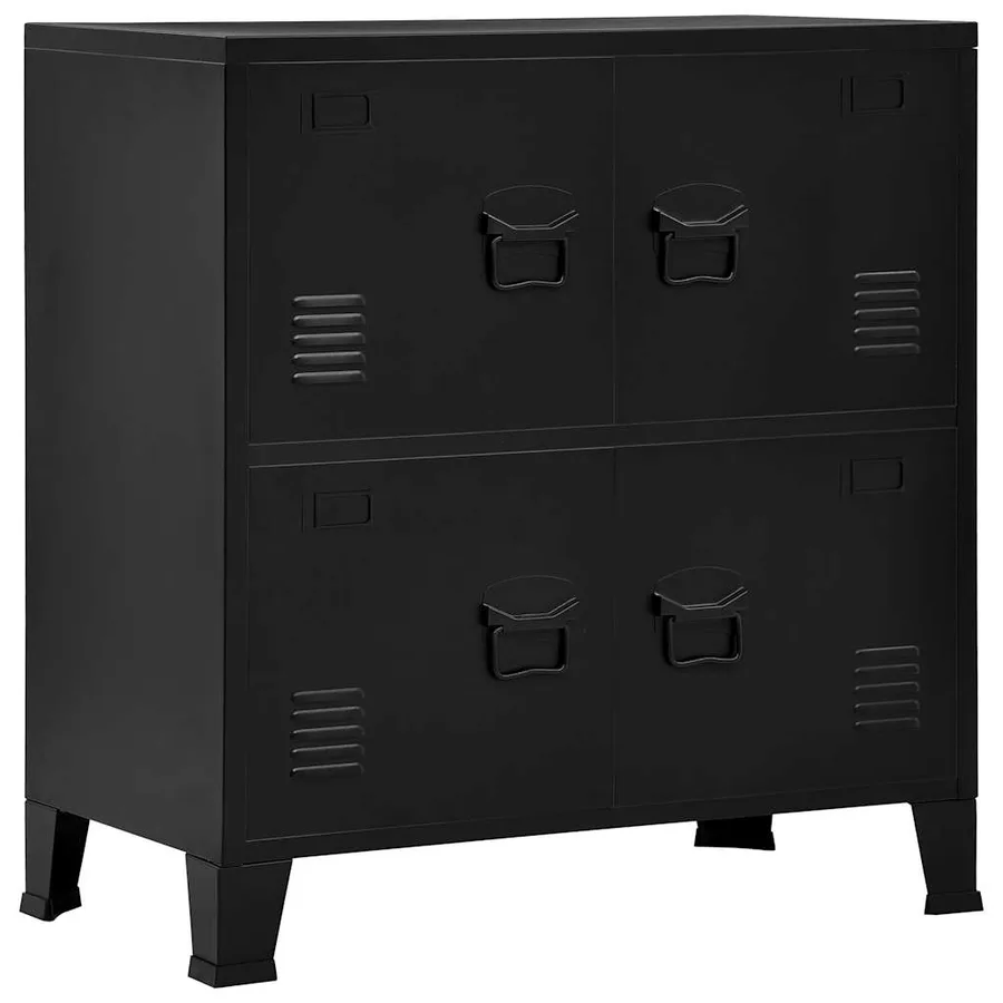 Coffre de rangement industriel Noir 75x40x80 cm Acier - 2
