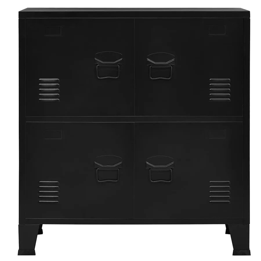 Coffre de rangement industriel Noir 75x40x80 cm Acier - 5