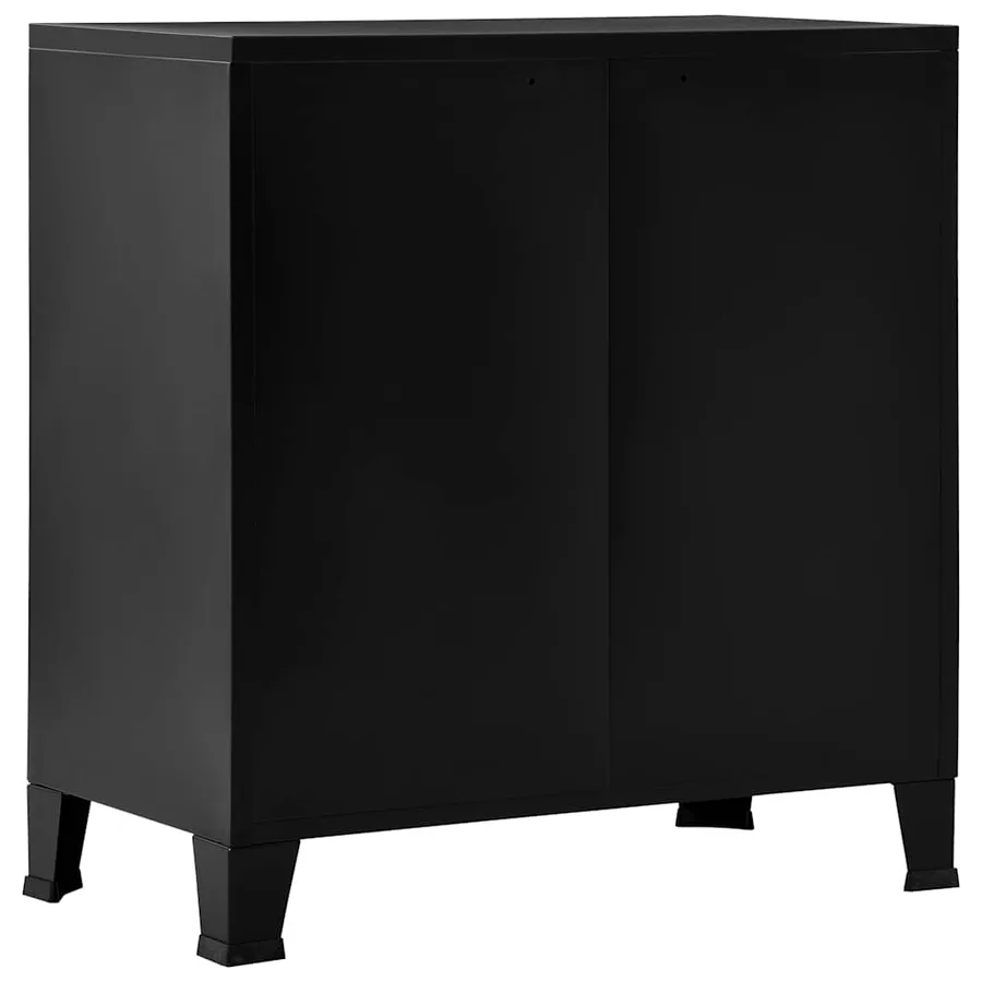 Coffre de rangement industriel Noir 75x40x80 cm Acier - 6