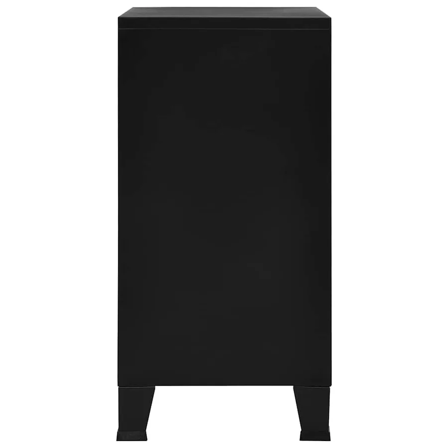Coffre de rangement industriel Noir 75x40x80 cm Acier - 7