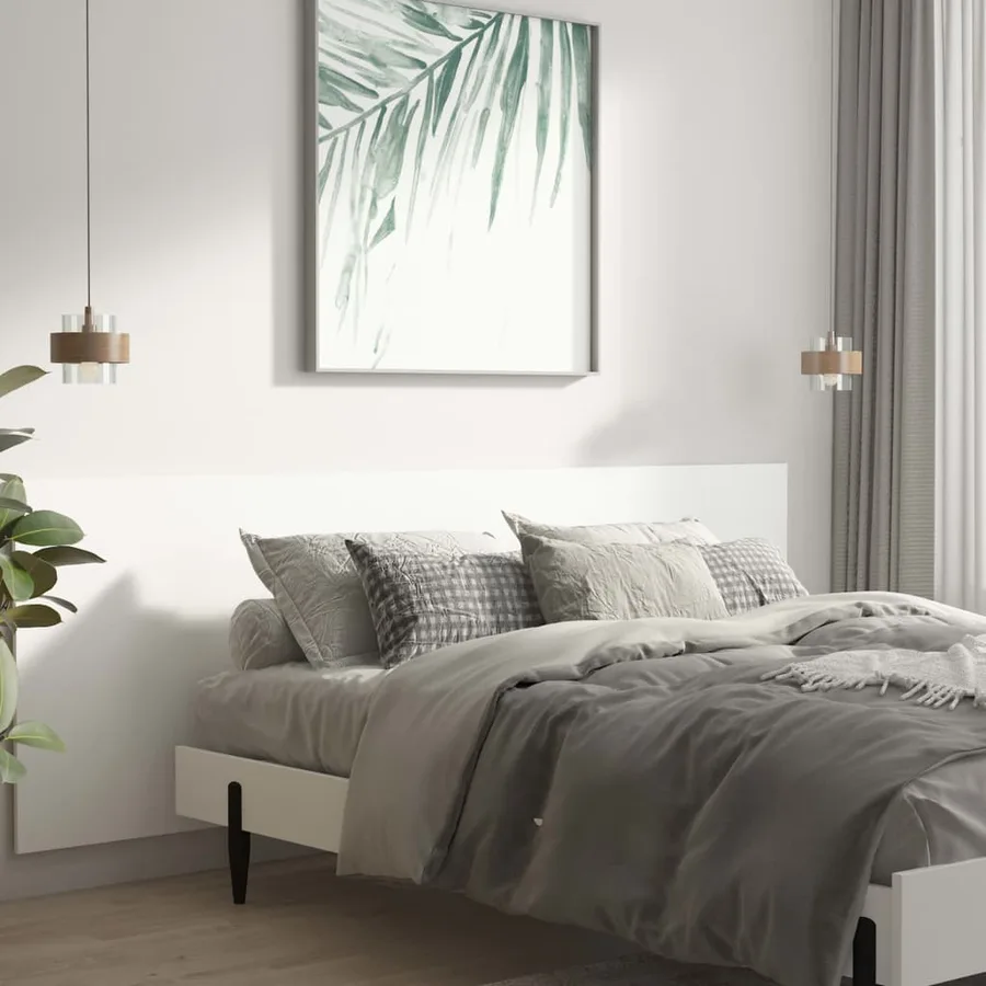Tête de lit murale Blanc 240x1,5x80 cm Bois d'ingénierie - 3