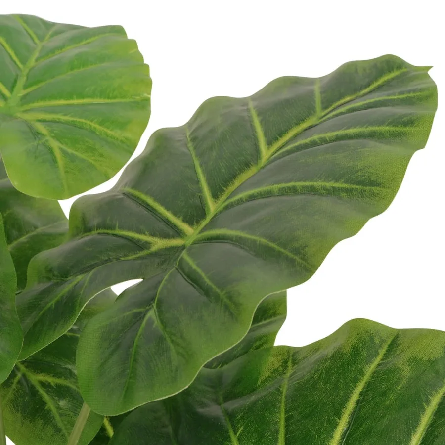 Plante Taro artificielle avec pot 45 cm Vert - 2