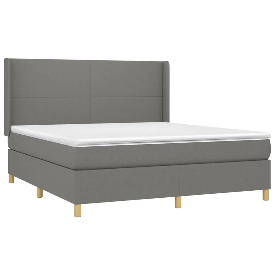 Sommier à lattes de lit matelas LED Gris foncé 180x200 cm Tissu - 4