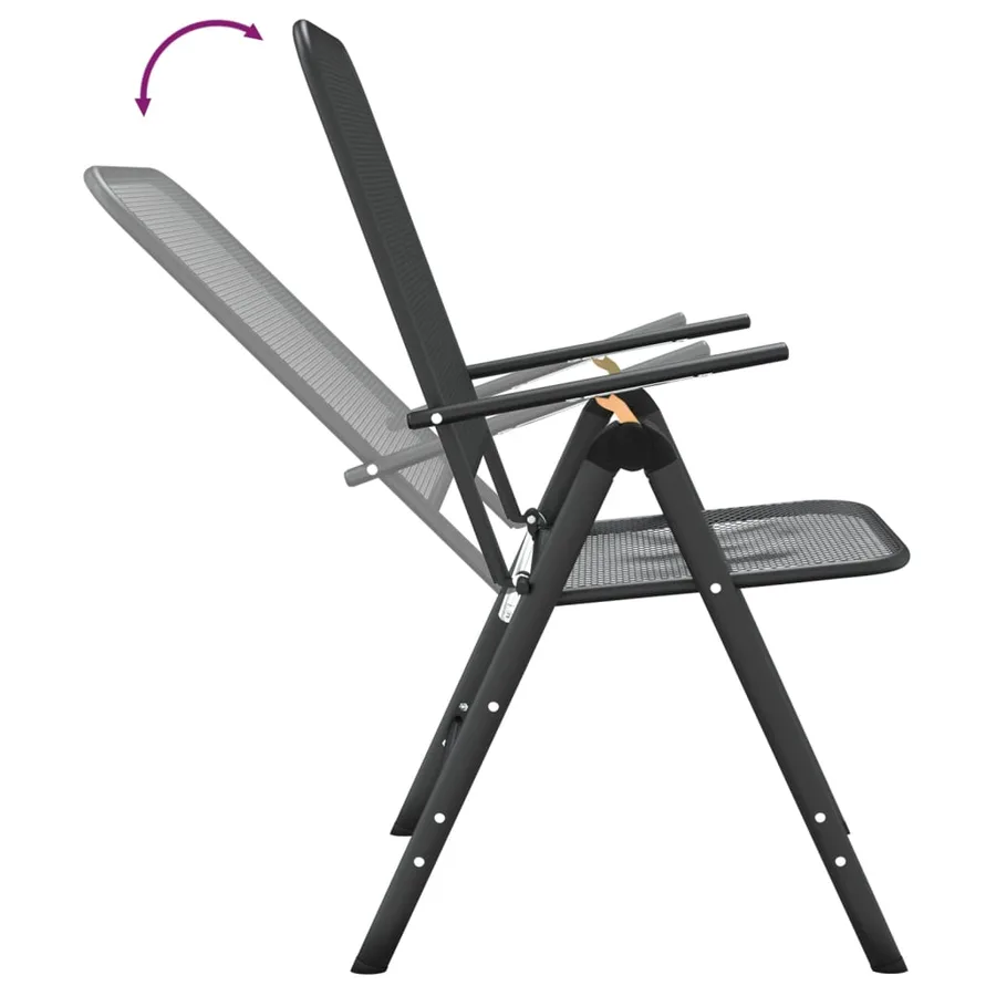 Ensemble à manger de jardin 3 pcs Maille Métal Anthracite - 9