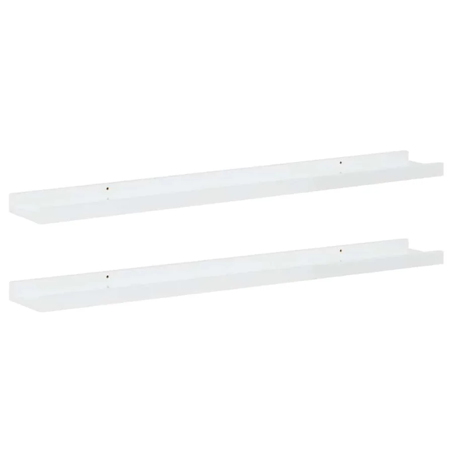 Étagères murales 2 pcs Blanc brillant 80x9x3 cm - 2