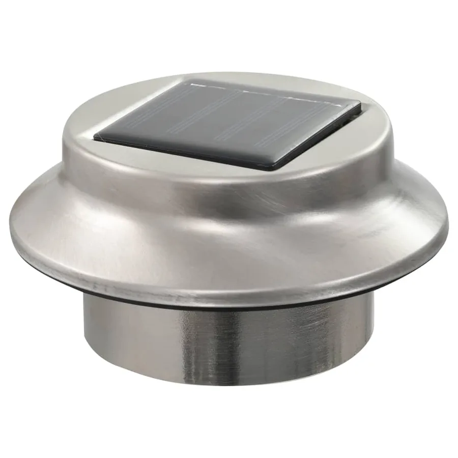 Lampes solaires à LED rondes d'extérieur 12 pcs 12 cm Blanc - 9