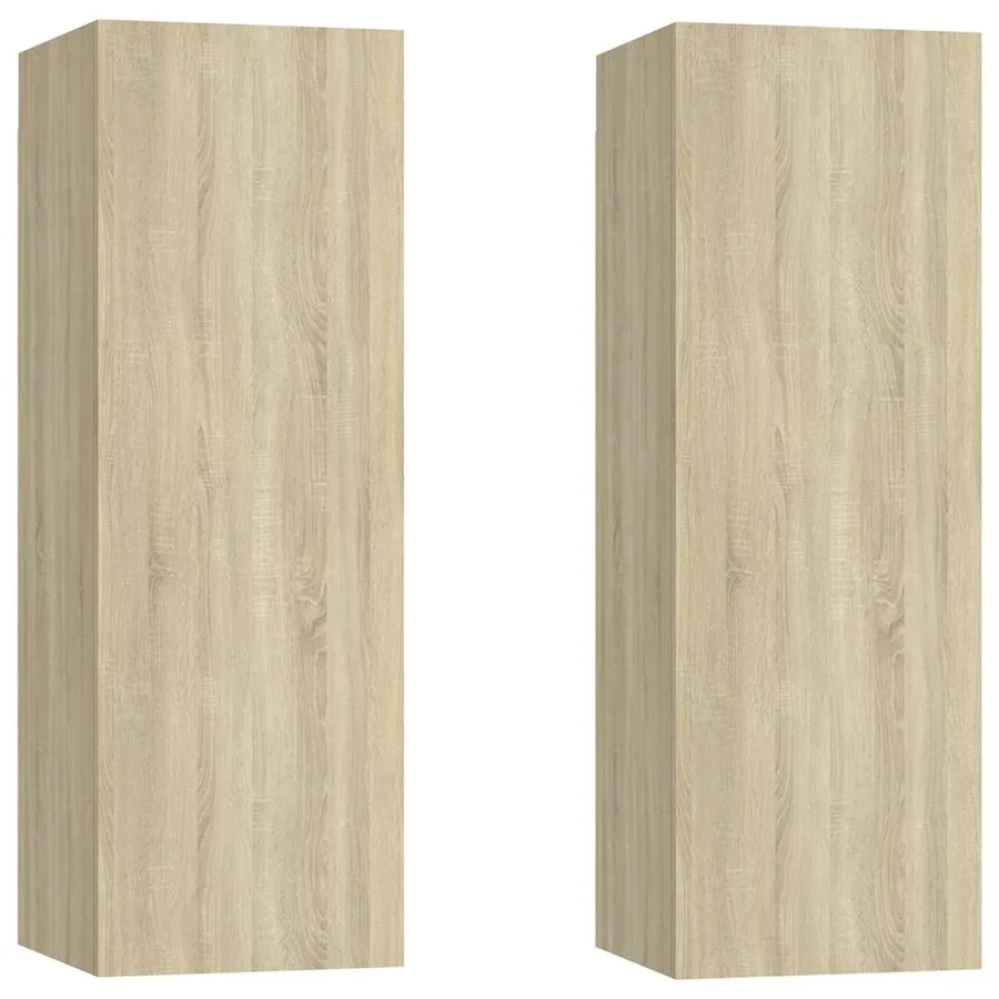 Meubles TV 2 pcs Chêne sonoma 30,5x30x90 cm Bois d’ingénierie - 2