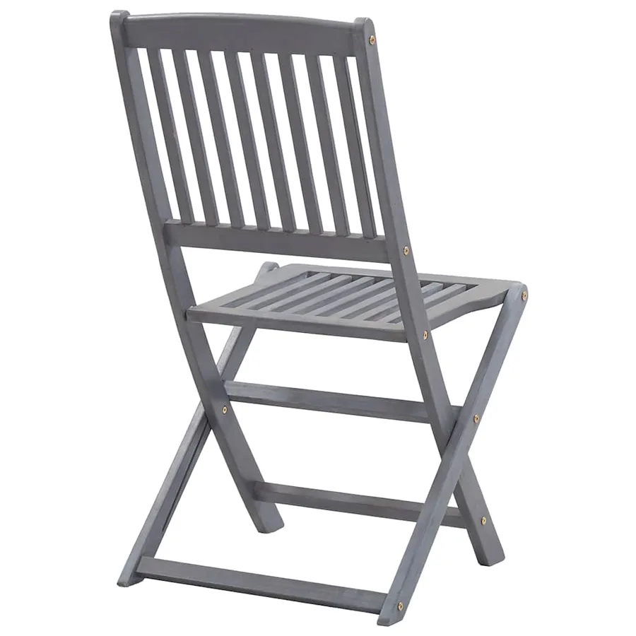 Chaises pliables d'extérieur lot de 4 et coussins Bois d'acacia - 12
