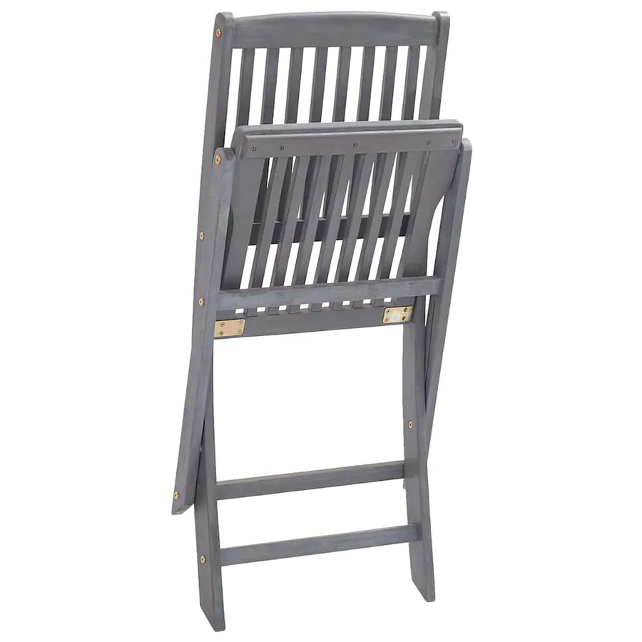 Chaises pliables d'extérieur lot de 4 et coussins Bois d'acacia - 14