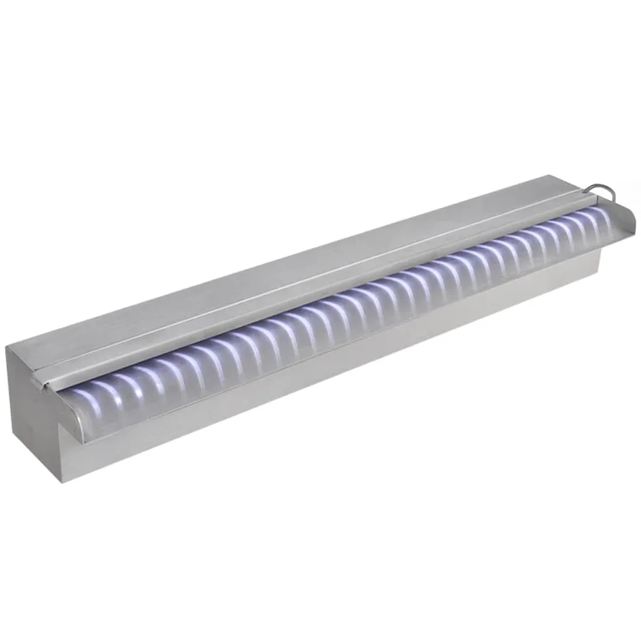 Lame d'eau rectangulaire à LED 60 cm en acier inoxydable pour piscine - 4