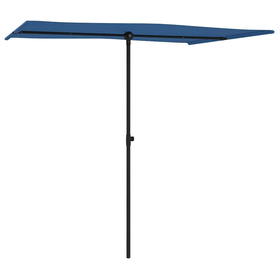 Parasol de jardin avec mât en aluminium 2x1,5 m Bleu azuré - 3