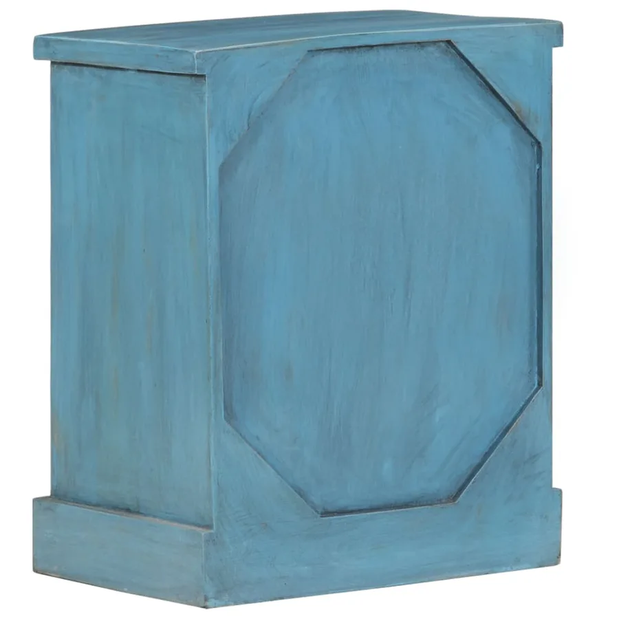 Table de chevet Bois de manguier massif 40x30x50 cm Bleu - 5