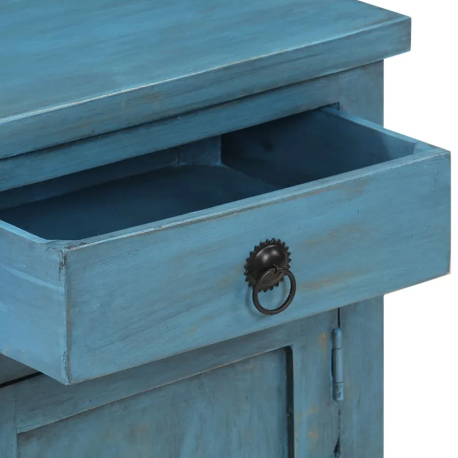 Table de chevet Bois de manguier massif 40x30x50 cm Bleu - 6