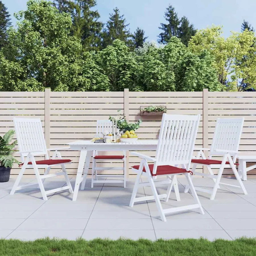 Coussins de chaise de jardin lot de 4 rouge bordeaux 40x40x4 cm
