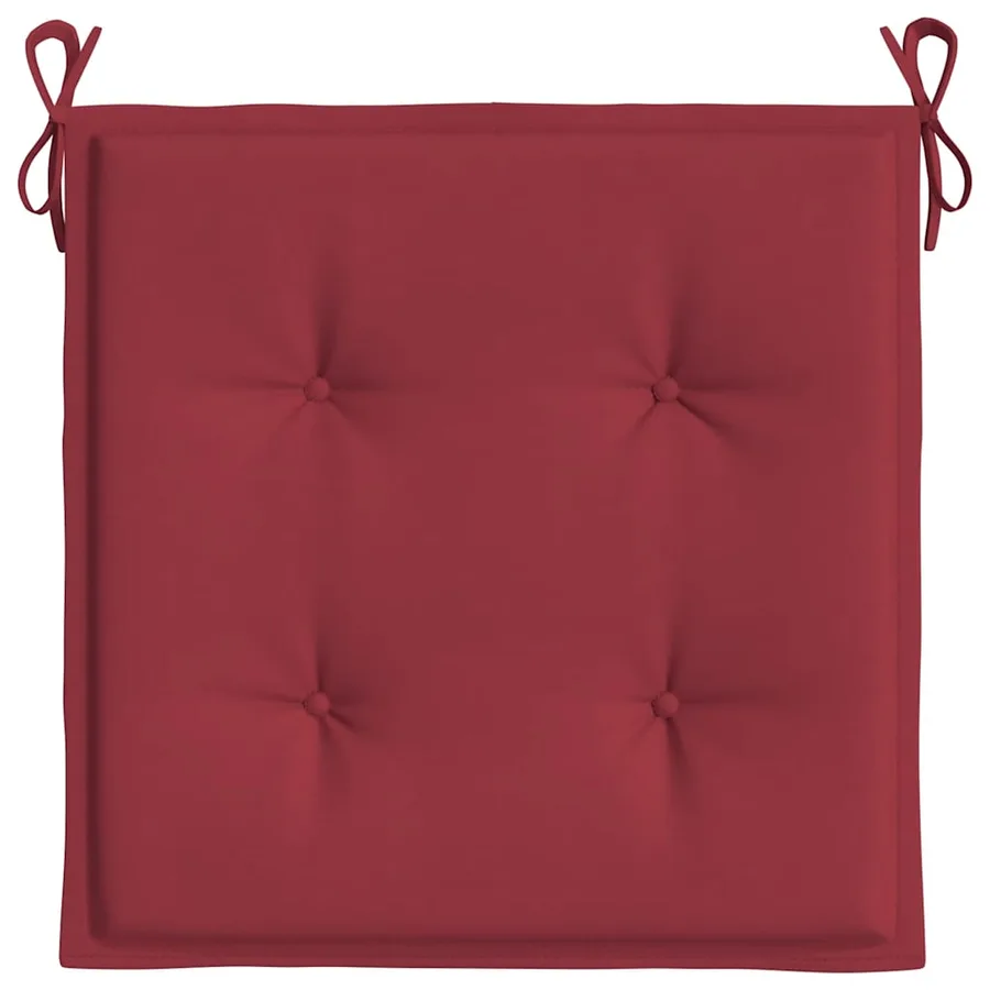 Coussins de chaise de jardin lot de 4 rouge bordeaux 40x40x4 cm - 5