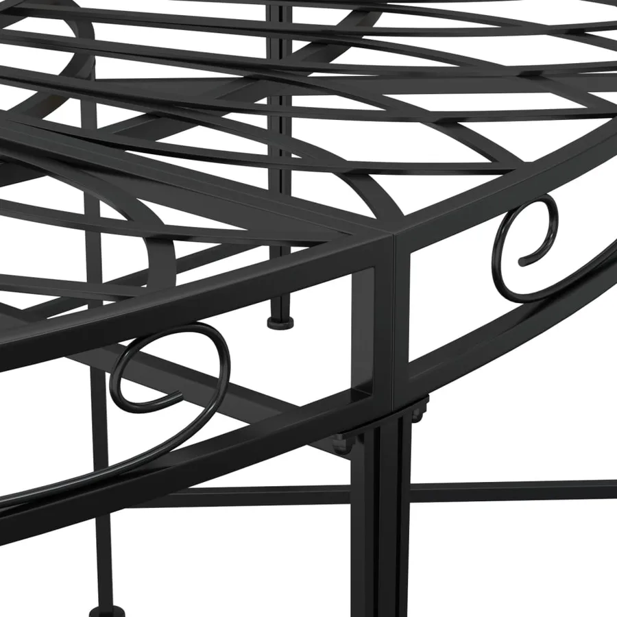 Banc circulaire tour d'arbre Ø160 cm Noir Acier - 5
