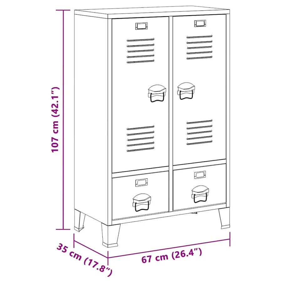Garde-robe industrielle Blanc 67x35x107 cm Acier - 10