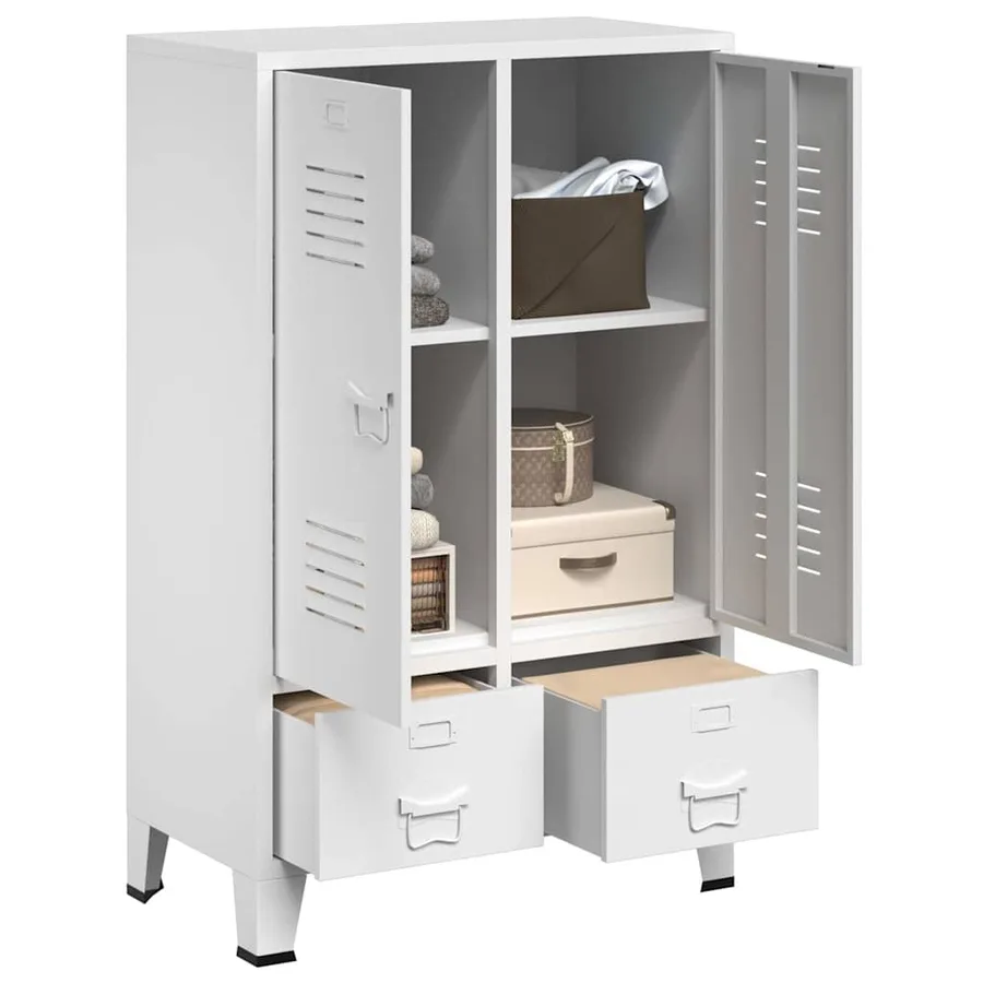 Garde-robe industrielle Blanc 67x35x107 cm Acier - 3