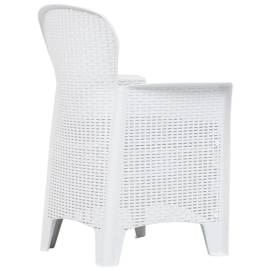 Chaise de jardin lot de 2 coussin Blanc Plastique Aspect rotin - 3