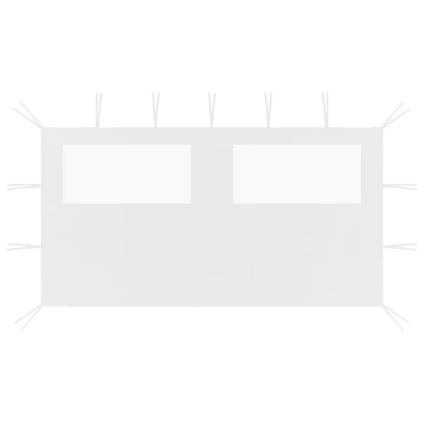 Paroi latérale de belvédère avec fenêtres 4x2 m Blanc