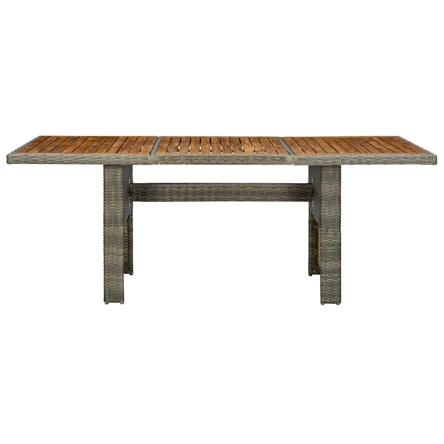 Table de jardin Marron Résine tressée et bois d'acacia massif - 2