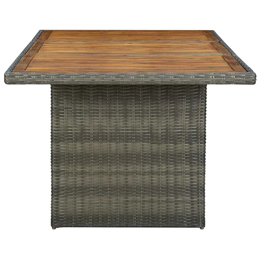 Table de jardin Marron Résine tressée et bois d'acacia massif - 3