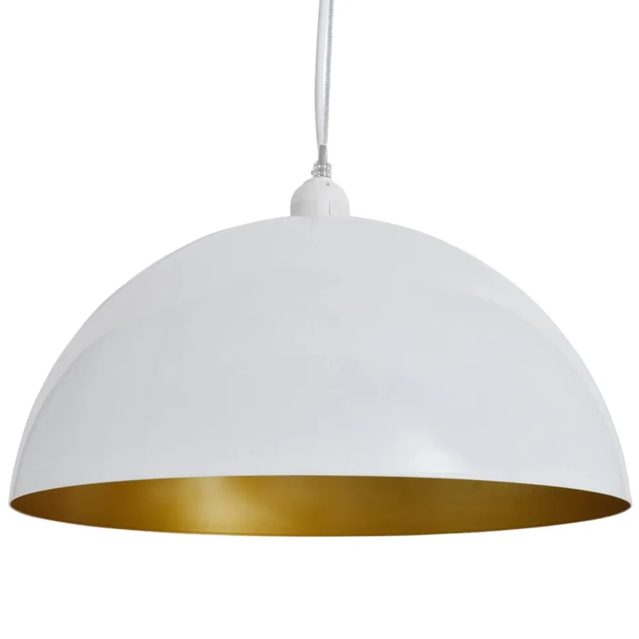Plafonnier 2 pcs Hauteur réglable Semi-sphérique Blanc - 7
