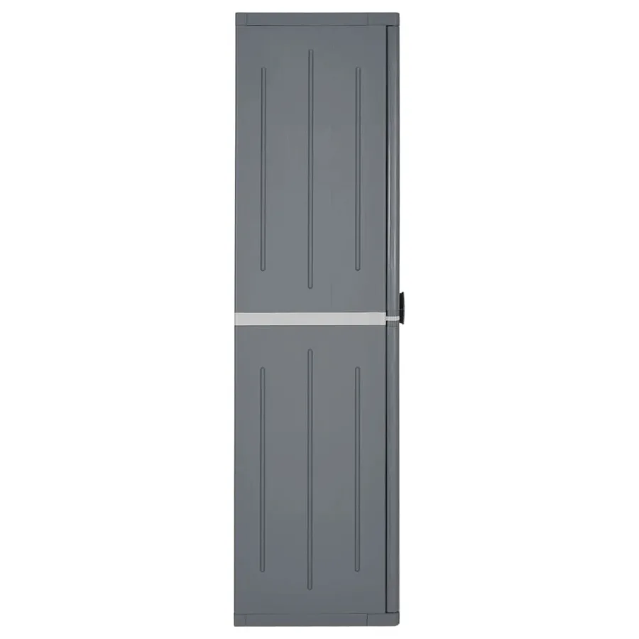 Armoire de rangement de jardin gris 65x45x172 cm PP rotin - 3