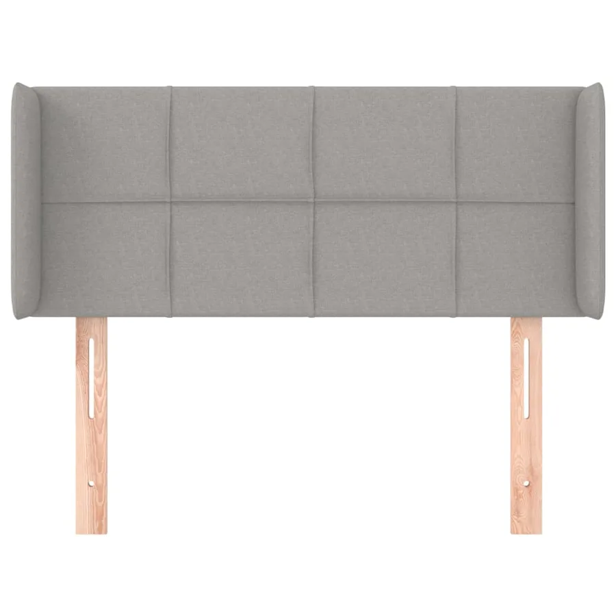Tête de lit avec oreilles Gris clair 83x16x78/88 cm Tissu - 3