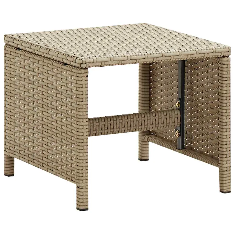 Chaises de jardin avec tabourets lot de 2 Résine tressée Beige - 10