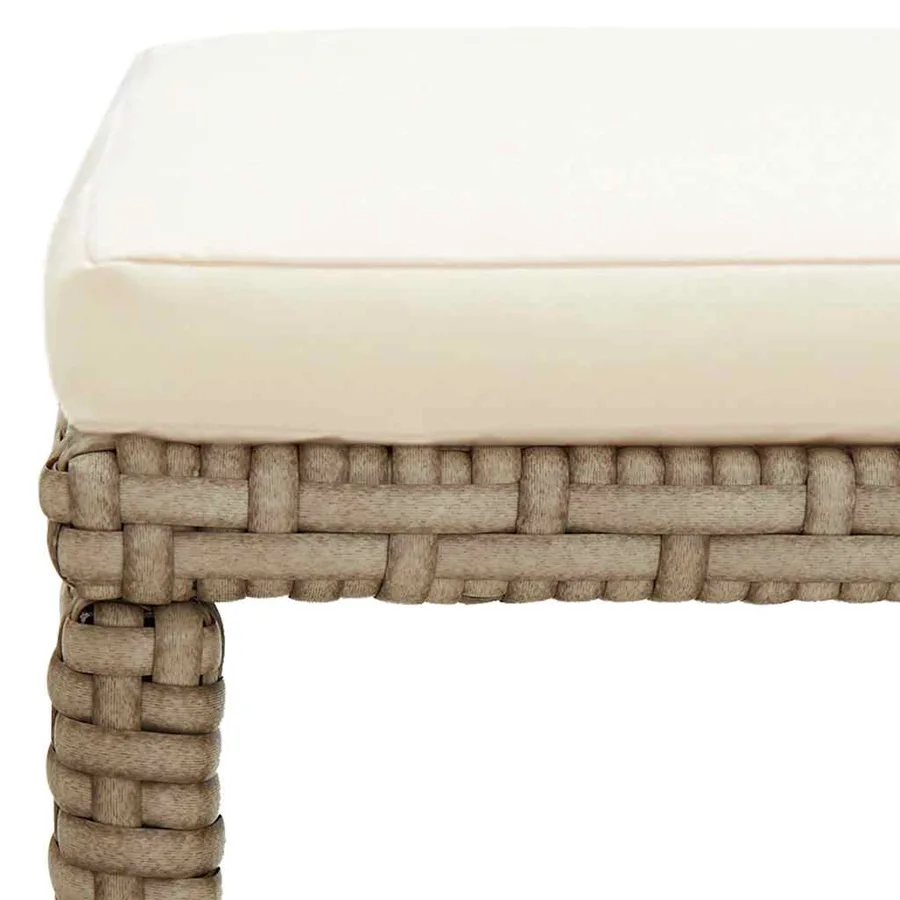 Chaises de jardin avec tabourets lot de 2 Résine tressée Beige - 13