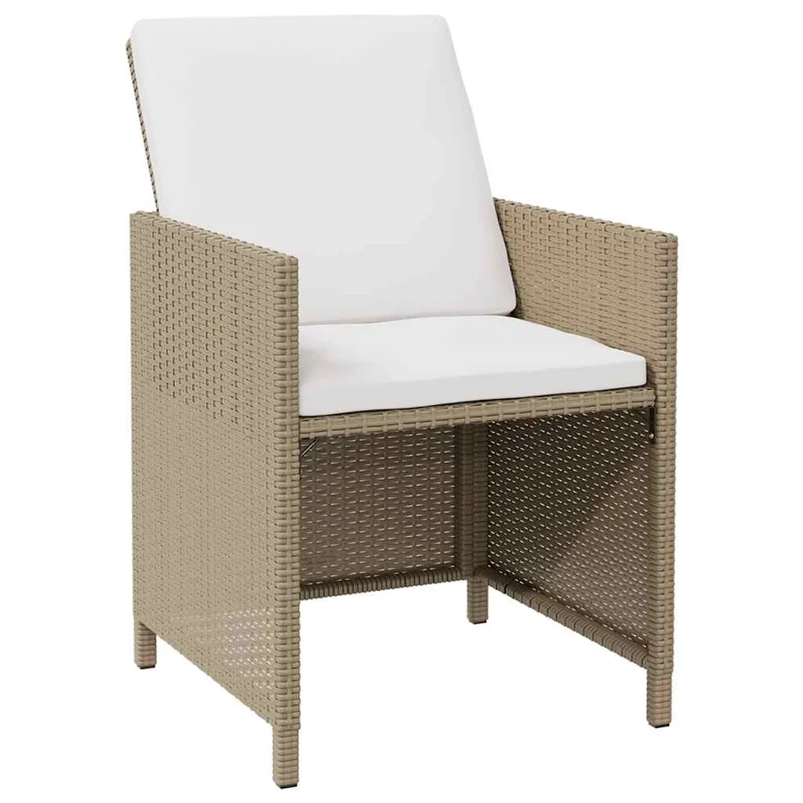 Chaises de jardin avec tabourets lot de 2 Résine tressée Beige - 2