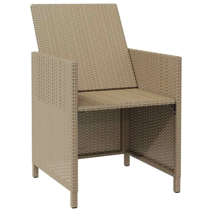Chaises de jardin avec tabourets lot de 2 Résine tressée Beige - 4