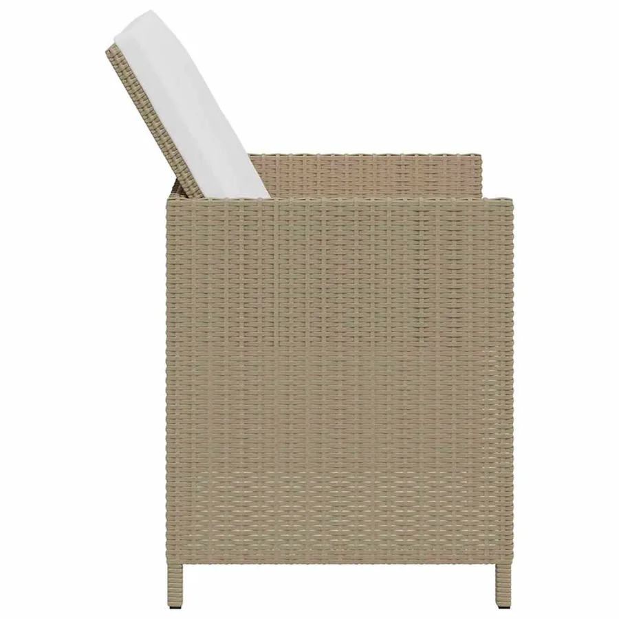 Chaises de jardin avec tabourets lot de 2 Résine tressée Beige - 5