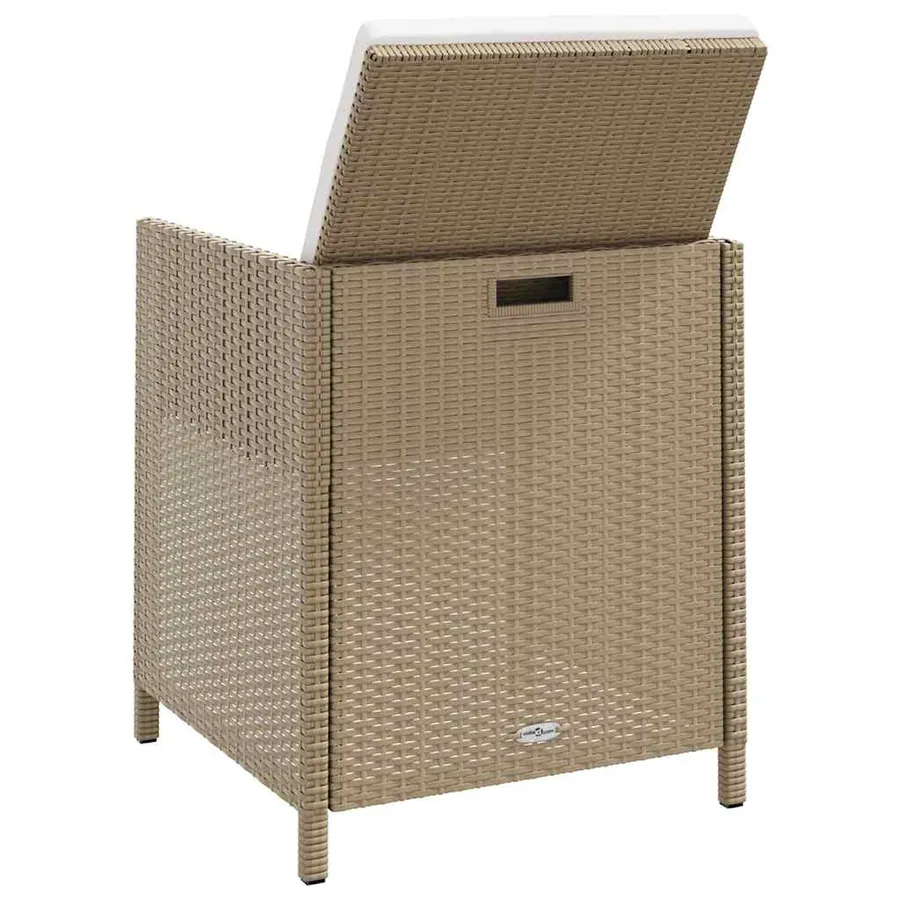 Chaises de jardin avec tabourets lot de 2 Résine tressée Beige - 6