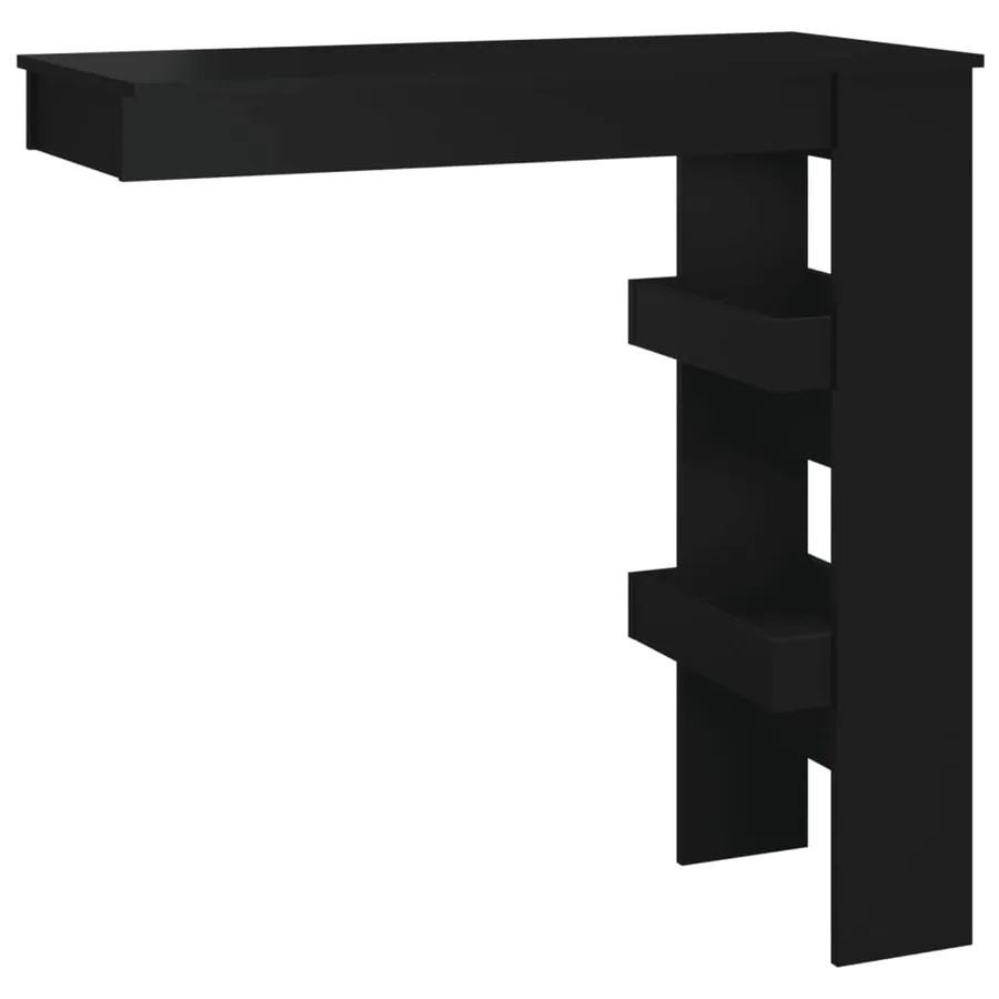 Table de bar murale Noir 102x45x103,5 cm Bois d'ingénierie - 2