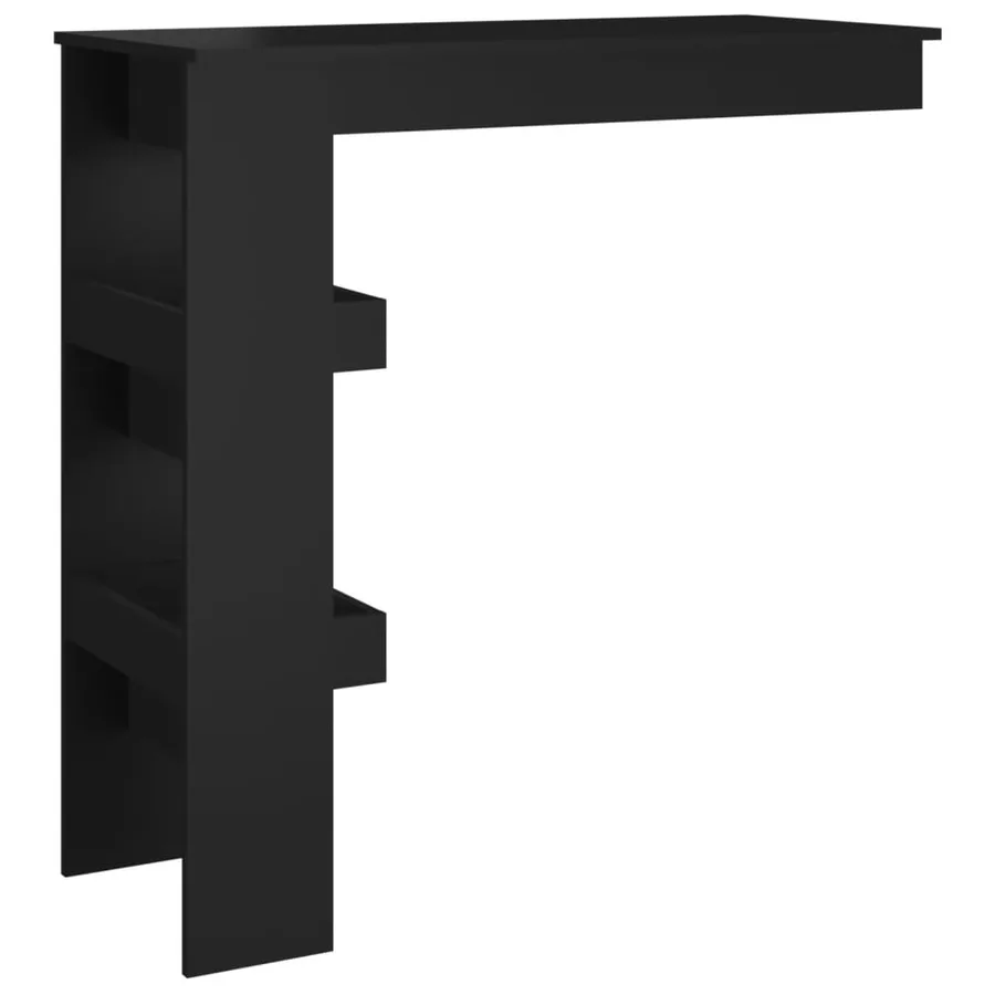 Table de bar murale Noir 102x45x103,5 cm Bois d'ingénierie - 5