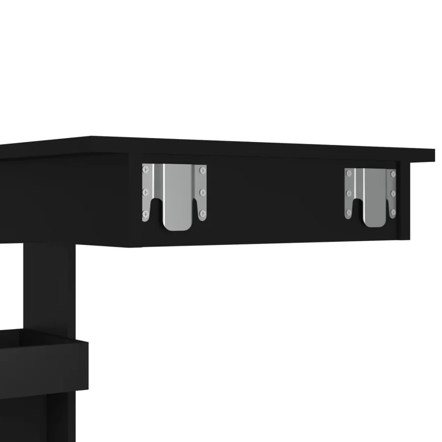 Table de bar murale Noir 102x45x103,5 cm Bois d'ingénierie - 8