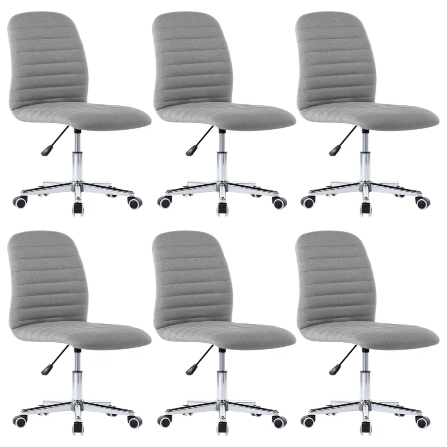 Chaises à manger lot de 6 gris clair tissu - 2