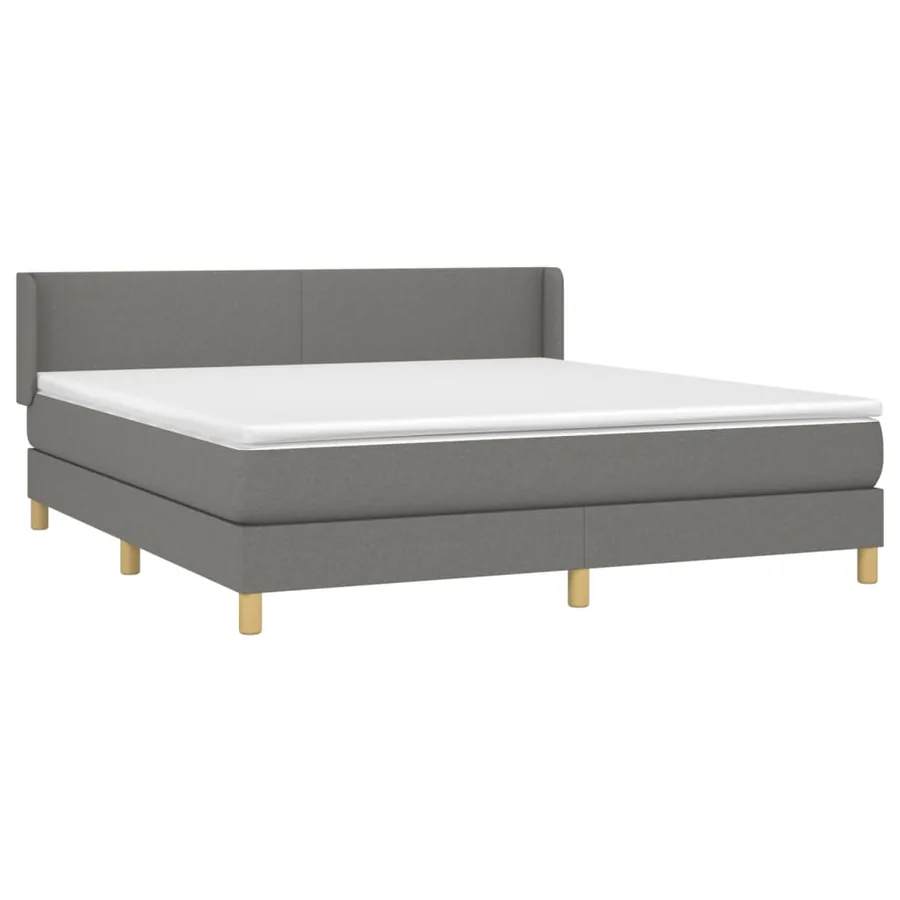 Sommier à lattes de lit avec matelas Gris foncé 180x200cm Tissu - 3