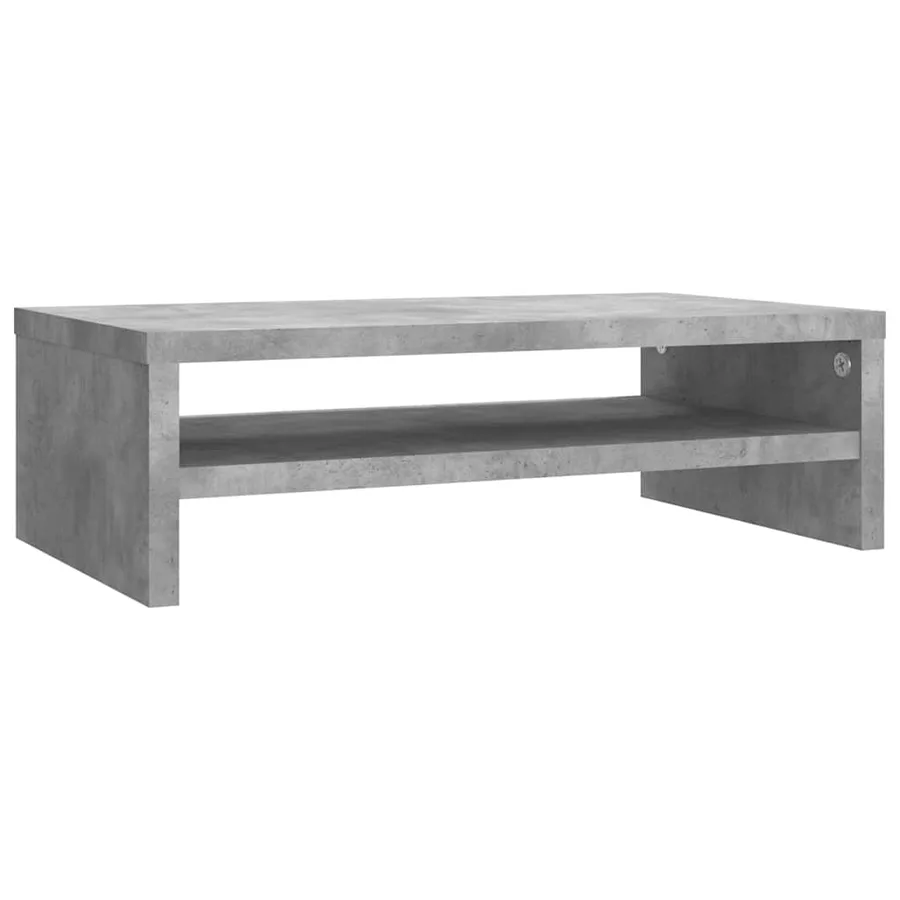 Support de moniteur Gris béton 42x24x13 cm Bois d'ingénierie - 2