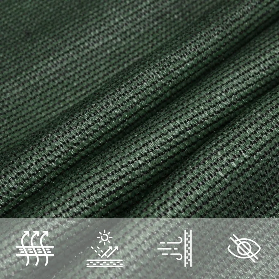 Voile d'ombrage 160 g/m² Vert foncé 3x4x5 m PEHD - 5