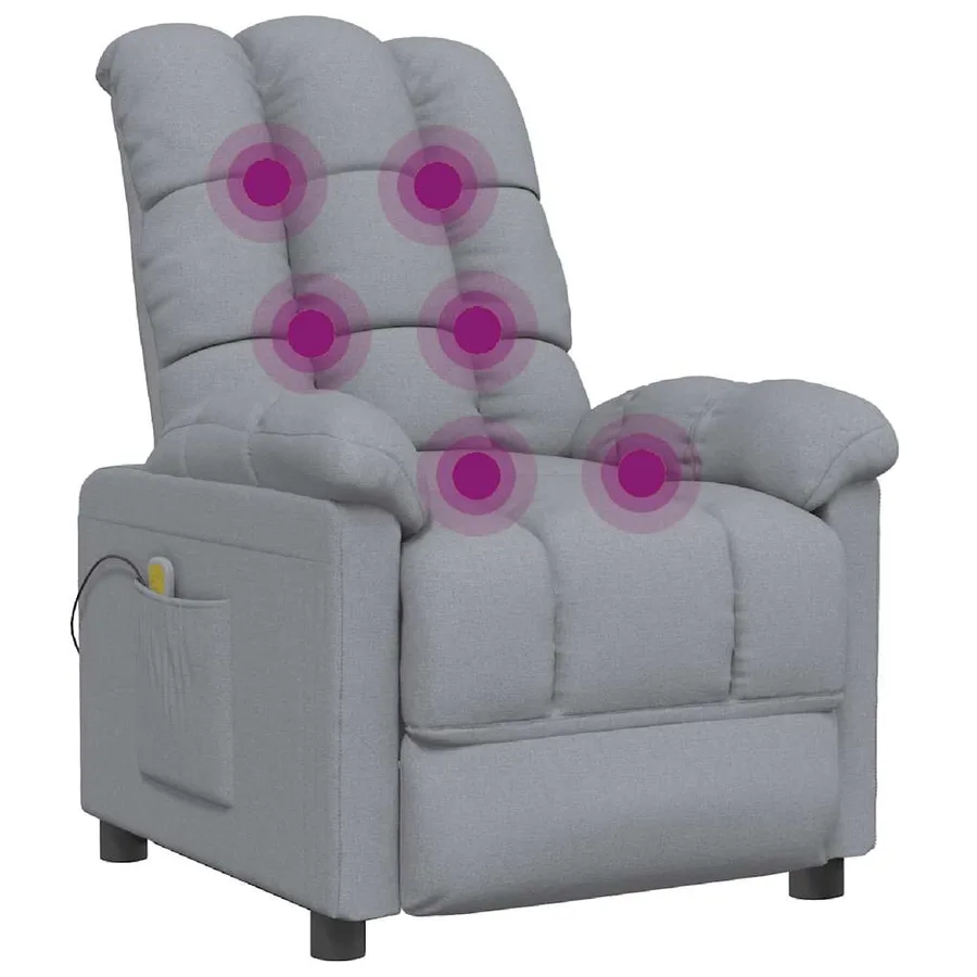 Fauteuil de massage Gris clair Tissu - 6