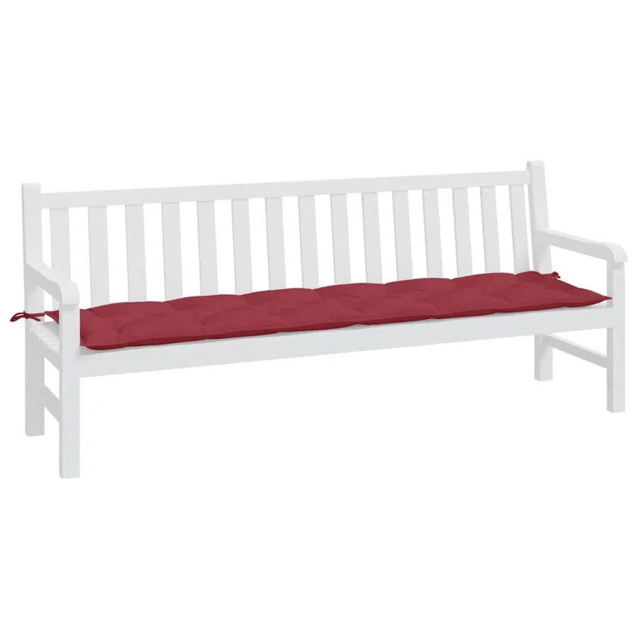 Coussin de banc de jardin rouge bordeaux 200x50x7 cm - 3