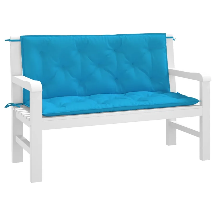 Coussins de banc de jardin lot de 2 bleu clair tissu Oxford - 3