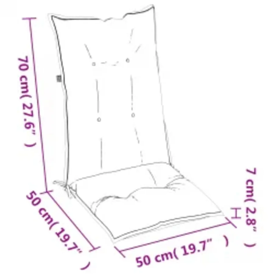 Coussins de chaise de jardin à dossier haut lot de 6 vert tissu - 9