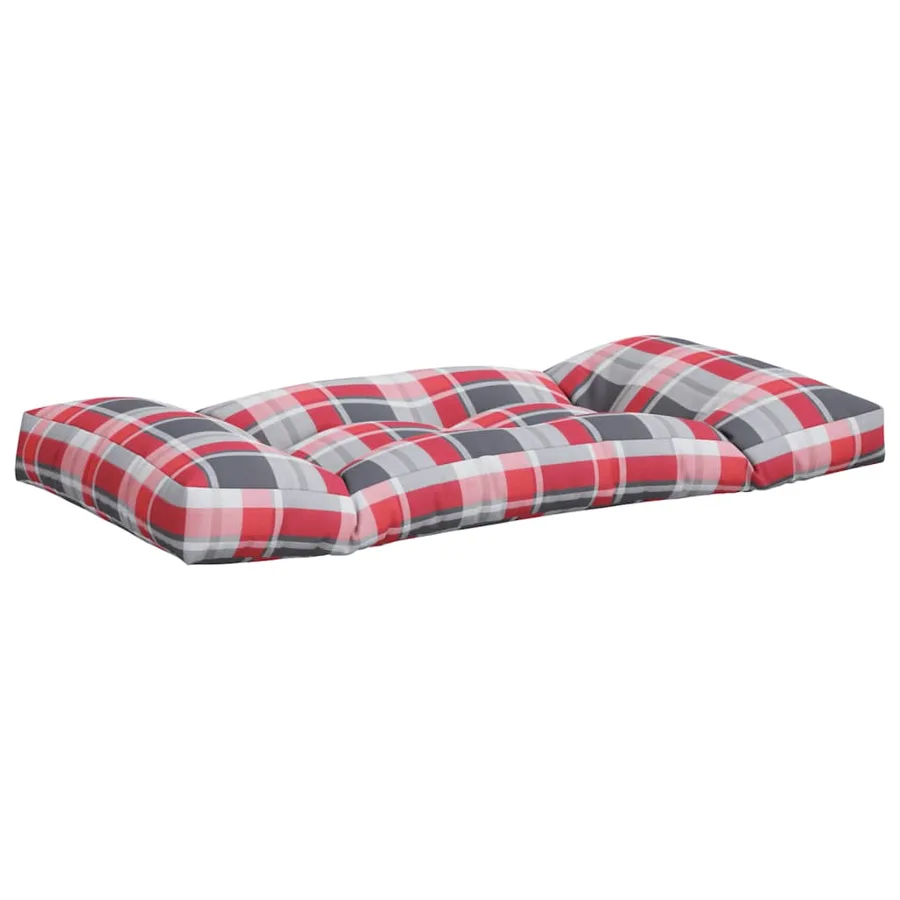 Coussins de palette 2 pcs carreaux rouges tissu - 5