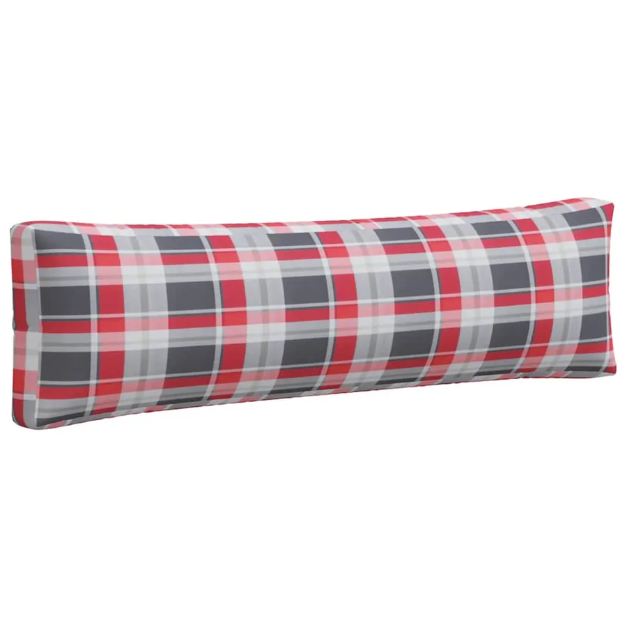 Coussins de palette 2 pcs carreaux rouges tissu - 6