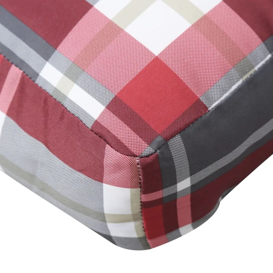 Coussins de palette 2 pcs carreaux rouges tissu - 7